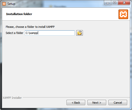 XAMPP Install Location